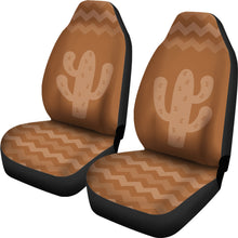 Load image into Gallery viewer, Desert Terra Cotta Chevron and Cactus Car Seat Covers Set
