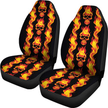 Load image into Gallery viewer, Flaming Skull Car Seat Covers Set
