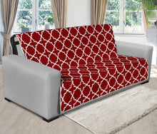 Load image into Gallery viewer, Dark Red and White Quatrefoil Pattern Furniture Slipcover Protectors
