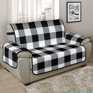 Buffalo Check Chair and a Half Armchair Slipcover Protectors In Black, White and Gray 48