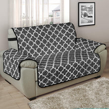 Load image into Gallery viewer, Dark Gray and White Quatrefoil Furniture Slipcover Protectors
