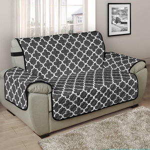 Dark Gray and White Quatrefoil Furniture Slipcover Protectors