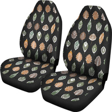 Load image into Gallery viewer, Ethnic Leaves Patter on Black Car Seat Covers Set of 2
