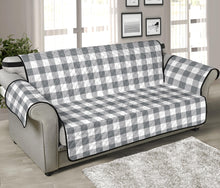 Load image into Gallery viewer, Gray and White Buffalo Plaid Furniture Slipcovers
