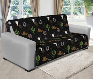 Western Cowboy Pattern on Black Furniture Slipcover Protectors