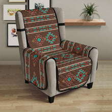 Load image into Gallery viewer, Brown, Tribal, Ethnic Furniture Slipcover
