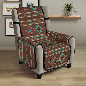 Brown, Tribal, Ethnic Furniture Slipcover