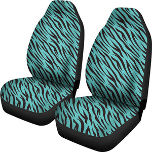 Turquoise Teal Zebra Stripe Animal Print Car Seat Covers