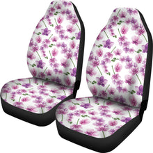 Load image into Gallery viewer, White With Pink and Purple Orchid Pattern Car Seat Covers
