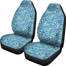 Load image into Gallery viewer, Abstract Blue Waves Car Seat Covers Set
