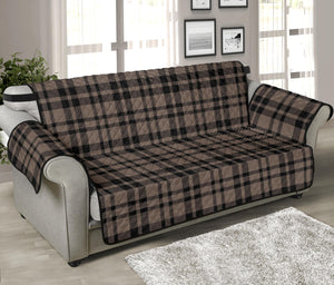 Brown and Black Plaid Furniture Slipcover Protectors