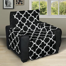 Load image into Gallery viewer, Black and White Quatrefoil Pattern Furniture Slipcover Protectors
