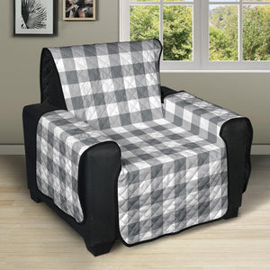 Gray and White Buffalo Plaid Recliner Slipcover Protector