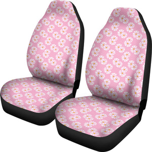 Pink With Daisy Flower Pattern Car Seat Covers Set