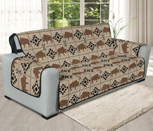 Load image into Gallery viewer, Tan With Bison Tribal Pattern Furniture Slipcovers
