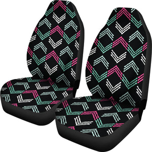 Pink, Green, White and Black Boho Ethnic Pattern Car Seat Covers