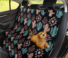 Load image into Gallery viewer, Dusty Rose Pastel Turquoise Boho Cactus Pattern Back Seat Cover For Pets
