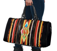 Load image into Gallery viewer, Native American Navajo Serape Style Travel Bag Duffel With Faux Leather Handles
