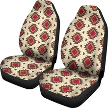 Load image into Gallery viewer, Navajo Inspired Native Tribal Ethnic Car Seat Covers in Creamy Beige and Red
