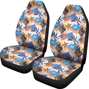 Blue Orange and Yellow Palm Trees Pattern Car Seat Covers