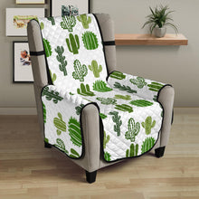 Load image into Gallery viewer, White With Green Cactus Pattern Furniture Slipcovers
