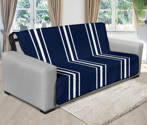 Navy Blue and White Stripes Futon Sofa Protector Slipcover For Up To 70" Wide Sleeper