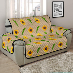 Tan With Rustic Sunflower Pattern 48" Chair and a Half Sofa Cover Couch Protector