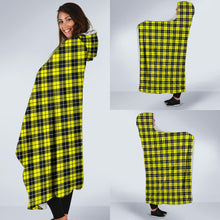 Load image into Gallery viewer, Yellow Black and White Plaid Pattern Hooded Blanket
