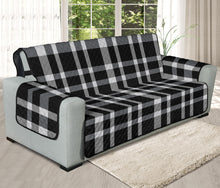 Load image into Gallery viewer, Black, White and Gray Plaid Twill Oversized Sofa For Up To 78&quot; Seat Width Couches
