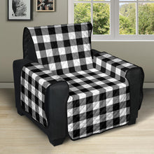 Load image into Gallery viewer, Black and White Buffalo Plaid 28&quot; Recliner Chair Cover Protector Farmhouse Decor
