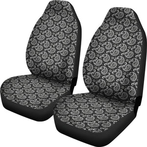 Black Paisley Pattern Car Seat Covers Bandana Print