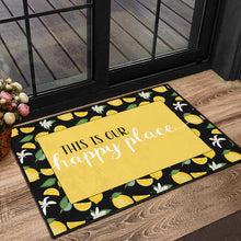 Load image into Gallery viewer, This Is Our Happy Place Lemon Pattern Welcome Mats
