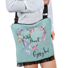 Load image into Gallery viewer, Wild Heart Gypsy Soul Boho Fringe Purse Crossbody Canvas Shoulder Bag
