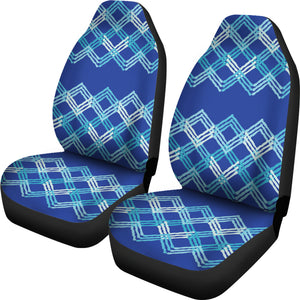 Blue Teal White Car Seat Covers