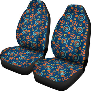 Blue With Steampunk Pattern Car Seat Covers