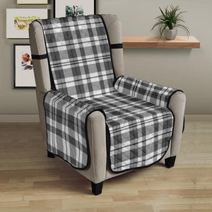 Gray and White Plaid Armchair Slipcover Protector For 23" Seat Width Chairs