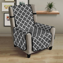 Load image into Gallery viewer, Dark Gray and White Quatrefoil Furniture Slipcover Protectors
