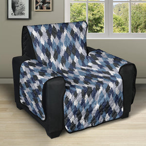 Pine Tree Winter Pattern Blue Camouflage Camo Forest Snow Furniture Slipcover Protectors