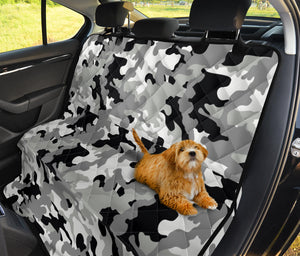 Gray, Black and White Camouflage Back Bench Seat Cover For Pets