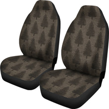 Load image into Gallery viewer, Pine Tree Pattern on Faux Burlap Car Seat Covers Rustic Forest Style
