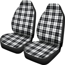 Load image into Gallery viewer, Black, White Plaid Car Seat Covers Set
