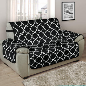 Black and White Quatrefoil Furniture Slipcover Protectors Geometric Pattern