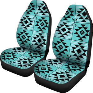 Turquoise Ethnic Tribal Pattern Car Seat Covers Set