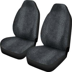 Gray and Black Reptile Snake Skin Scales Pattern Car Seat Covers