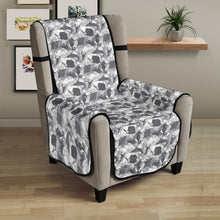 Load image into Gallery viewer, Gray Sea Life Camo Armchair Slipcover
