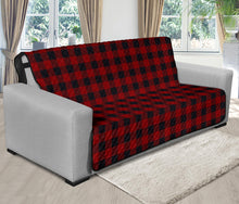 Load image into Gallery viewer, Red and Black Buffalo Plaid 70&quot; Futon Sofa Cover Couch Protector Farmhouse Country Home Decor
