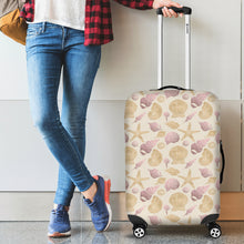 Load image into Gallery viewer, Seashell Pattern on Antique White Background Luggage Cover Suitcase Protector
