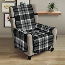 Load image into Gallery viewer, Black Gray Plaid Furniture Slipcover Protectors Large Pattern

