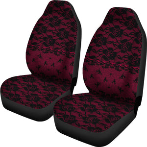 Dark Pink Lace Car Seat Covers