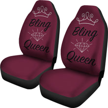 Load image into Gallery viewer, Bling Queen Cranberry Seat Covers
